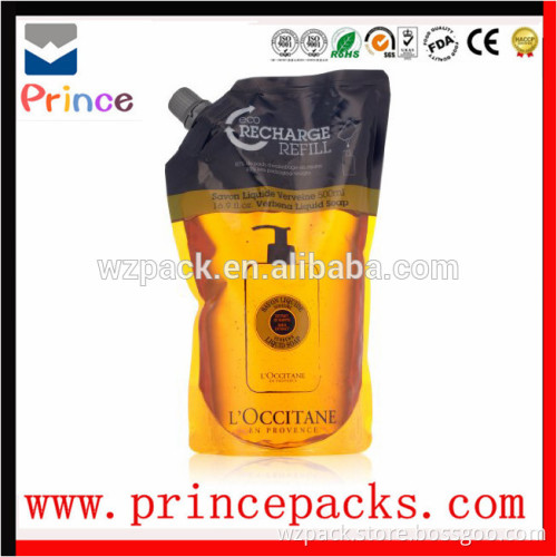 10ml/30ml/60ml/100ml stand up spout pouch for liquid packaging